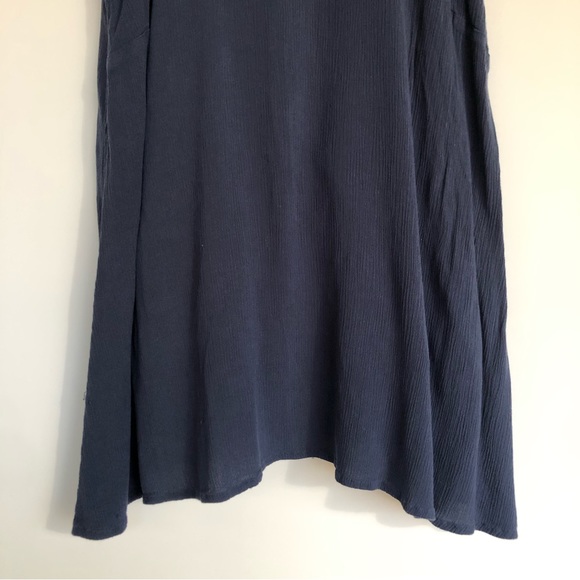 Roxy Full Bloom Sundress Sz M Navy Blue Crinkle Crepe Knit Strappy Summer Dress - Picture 5 of 12